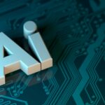 AI lettering on a circuit board beside traditional automation logic