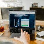 Advertising landing page open on a MacBook